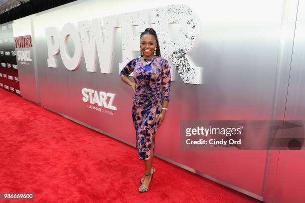 Gia Peppers attends the Starz "Power" The Fifth Season NYC Red Carpet Premiere Event & After Party on June 28, 2018 in New York City.