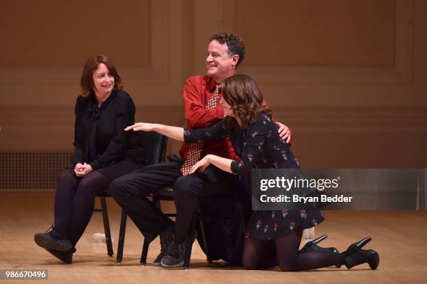 Rachel Dratch, Matt Besser and Tina Fey perform onstage during ASSSSCAT with the Upright Citizens Brigade Live at Carnegie Hall celebrating the 20th...