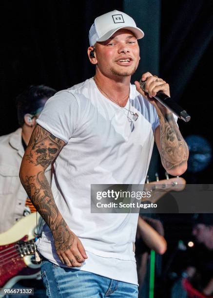 Kane Brown performs at DTE Energy Music Theater on June 28, 2018 in Clarkston, Michigan.