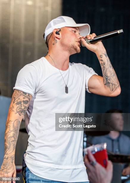 Kane Brown performs at DTE Energy Music Theater on June 28, 2018 in Clarkston, Michigan.