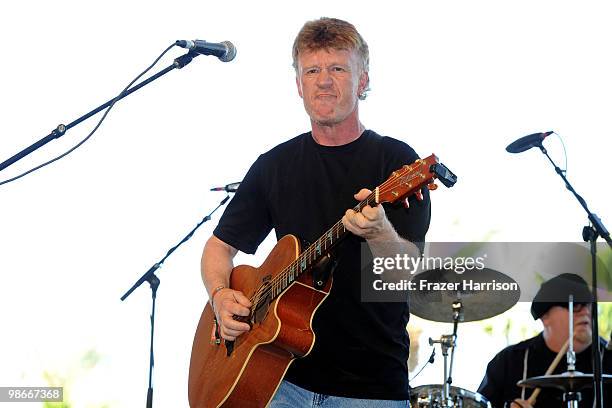 Musician Steven Weinmeister of Firefall pose backstage during day 2 of Stagecoach: California's Country Music Festival 2010 held at The Empire Polo...