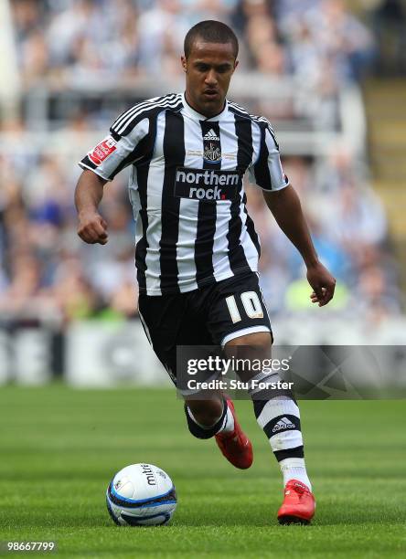 Newcastle winger Wayne Routledge in action during the Coca Cola Championship match between Newcastle United and Ipswich Town at St. James Park on...