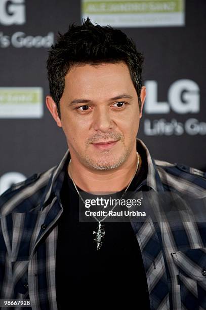 Singer Alejandro Sanz poses at the announcement for his forthcoming tour 'Paraiso' on April 26, 2010 in Madrid, Spain.