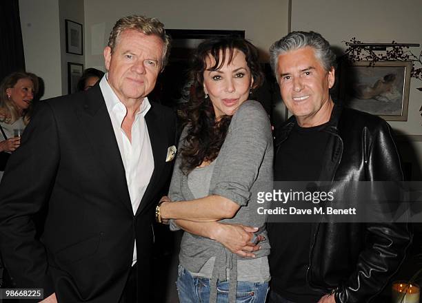 Tony McGee, Marie Helvin, and Daniel Galvin attend a party hosted by Nicky Clarke to honour friend and former boss, celebrity hairdresser Leonard, on...