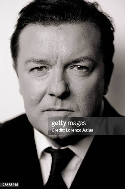 Actor Ricky Gervais poses for a portrait shoot in London on March 9, 2009.