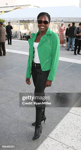 April 25: Actress Rutina Wesley poses during the arrivals for the opening night performance of "Bengal Tiger at the Baghdad Zoo" at the Center...