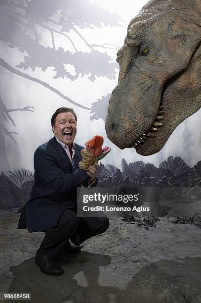 Actor Ricky Gervais poses for a portrait shoot in London on March 9, 2009.