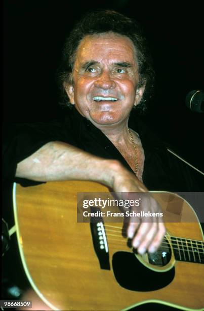 Johnny Cash performs live on stage in Rotterdam, Netherlands on June 30 1994