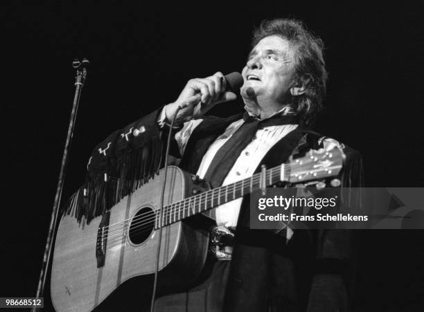 Johnny Cash performs live in Rotterdam, Netherlands on September 02 1987