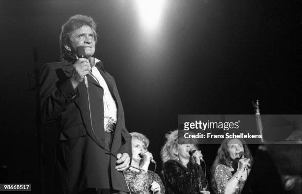 Johnny Cash performs live with The Carter family in Rotterdam, Netherlands on September 02 1987