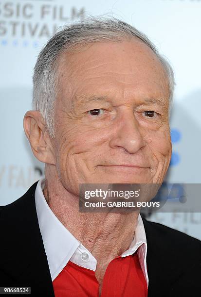 Playboy owner Hugh Hefner arrives at the world premiere of the restored "A Star is born" during the opening Night Gala of the 2010 TCM Classic Film...