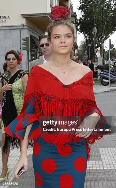 Alejandra Ruiz Rato attends the 'Feria de Abril' on April 23, 2010 in Seville, Spain. Feria de Abril is held annually in Seville, and it's the...