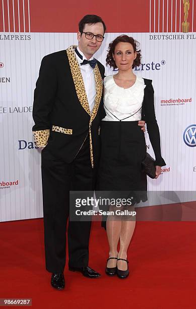 Kurt Kroemer and guest attend the German film award at Friedrichstadtpalast on April 23, 2010 in Berlin, Germany.