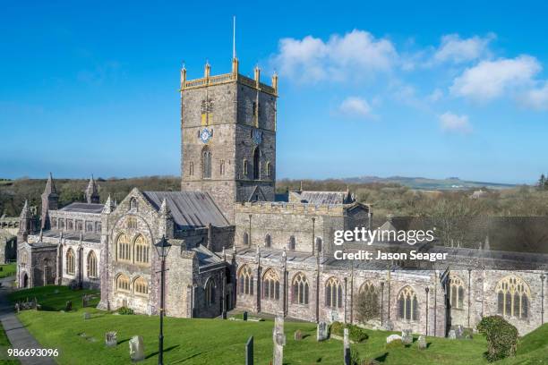 st davids cathedral - dyfed stock pictures, royalty-free photos & images