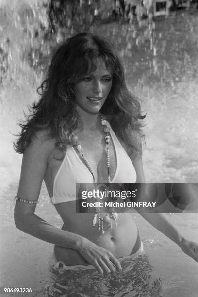Jacqueline Bisset lors du tournage du film 'Le Magnifique' réalisé par Philippe de Broca au Mexique, en mai 1973.