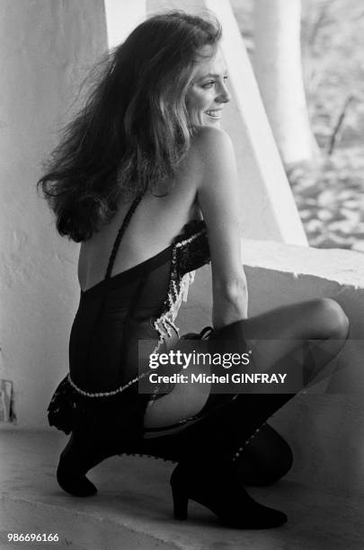 Jacqueline Bisset lors du tournage du film 'Le Magnifique' réalisé par Philippe de Broca au Mexique, en mai 1973.