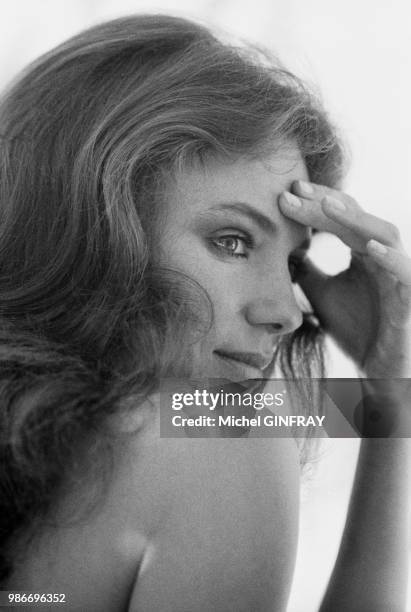 Jacqueline Bisset lors du tournage du film 'Le magnifique' réalisé par Philippe de Broca au Mexique, en juillet 1973.