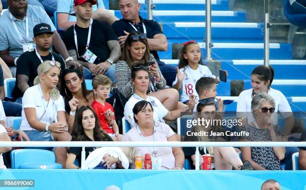 Top right Nicky Pike, wife of Ashley Young, below from left Megan Davison, girlfriend of Jordan Pickford, Annie Kilner, girlfriend of Kyle Walker,...