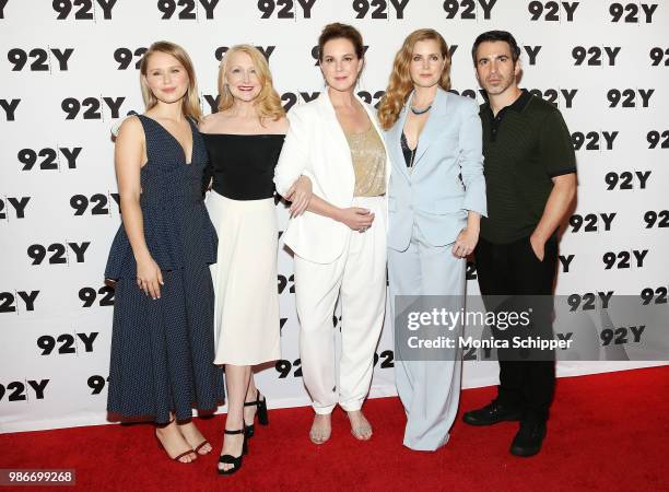 Actors Eliza Scanlen, Patricia Clarkson and Elizabeth Perkins, actress and executive producer Amy Adams and actor Chris Messina attend HBO's "Sharp...