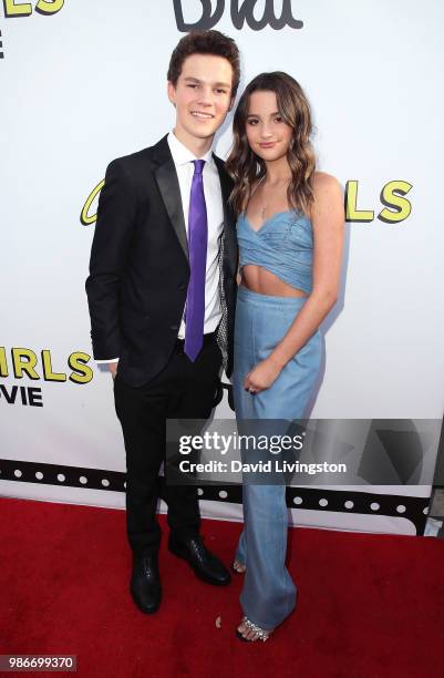 Actors Hayden Summerall and Annie LeBlanc attend Gen-Z Studio Brat's premiere of "Chicken Girls" at Ahrya Fine Arts Theater on June 28, 2018 in...