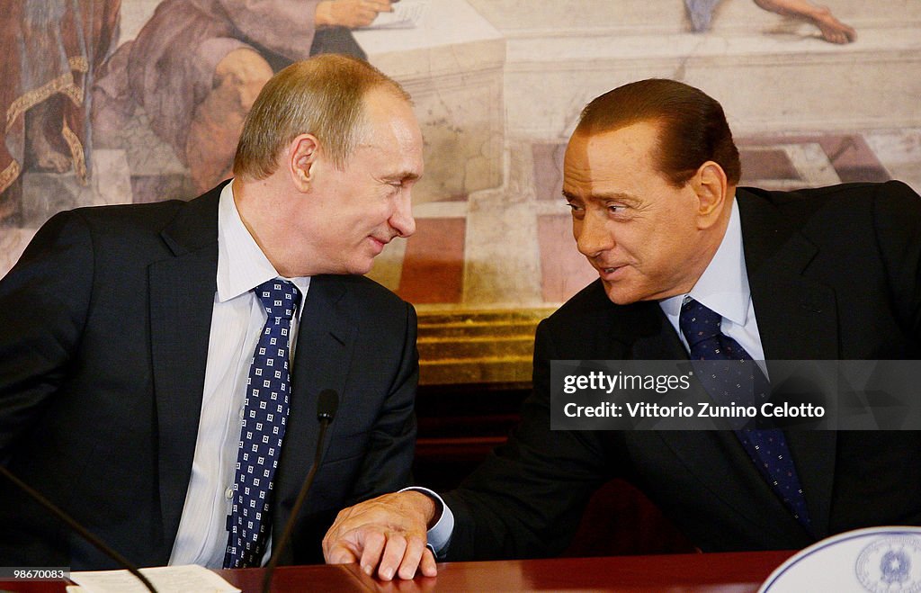 Silvio Berlusconi Meets With Vladimir Putin