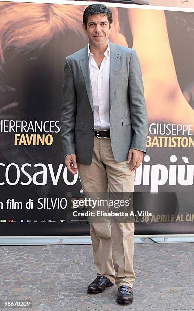 Italian actor Pierfrancesco Favino attends "Cosa Voglio Di Piu" photocall at Domus Romana on April 26, 2010 in Rome, Italy.