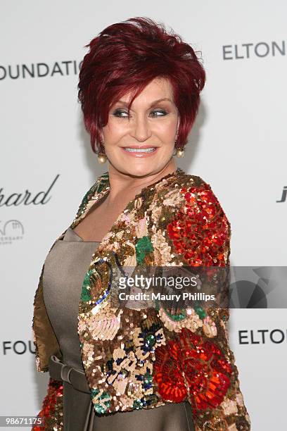 Personality Sharon Osbourne arrives at the 18th annual Elton John AIDS Foundation Oscar Party held at Pacific Design Center on March 7, 2010 in West...