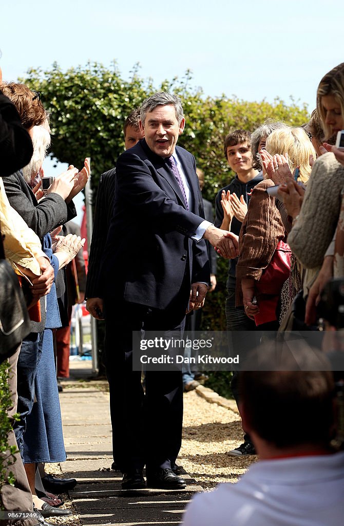Gordon Brown Campaigns Along The South Coast