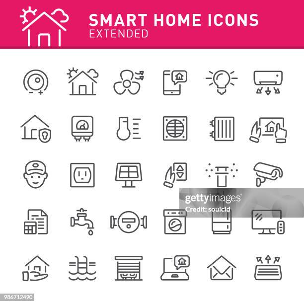 ilustrações de stock, clip art, desenhos animados e ícones de smart home icons - sprinkler