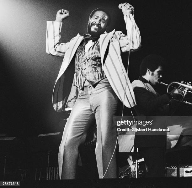 Marvin Gaye performs live on stage at Jaap Edenhal in Amsterdam, Netherlands in 1978