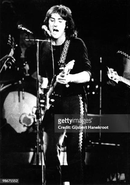 Denny Laine from Wings performs live on stage at The Theatre Antique in Arles, France on July 13 1972