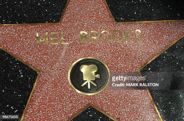 View of the star for Actor/Director Mel Brooks after the ceremony to unveil his Hollywood Walk of Fame star in Hollywood on April 23, 2010. Mel...