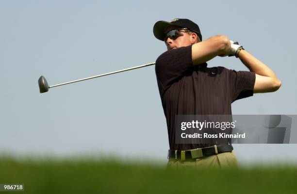 Henrik Stenson of Sweden onthe 3rd tee during his second round of the Benson & Hedges International open held at the Belfry, Birmingham, England....