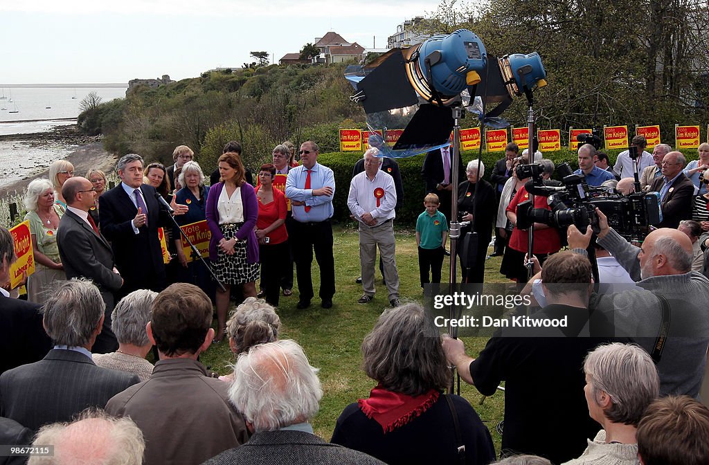 Gordon Brown Campaigns Along The South Coast