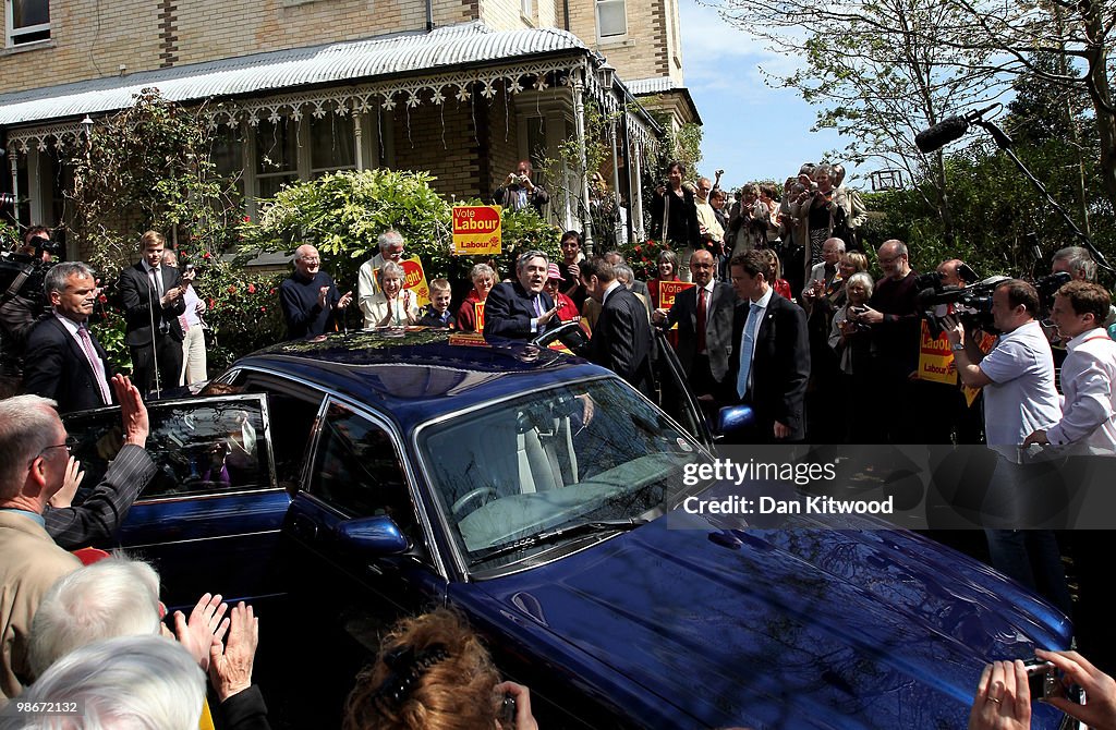 Gordon Brown Campaigns Along The South Coast