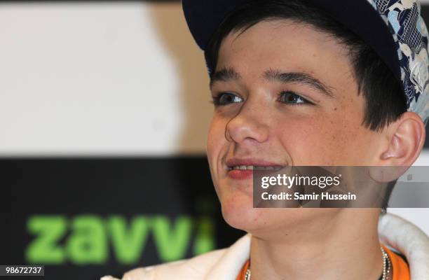 George Sampson, winner of 'Britain's Got Talent', poses at Zavvi Picadilly at the launch of his new single on November 24, 2008 in London, England.