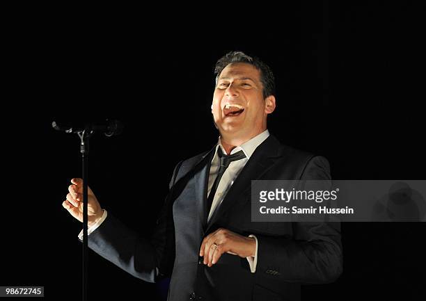 Tony Hadley of Spandau Ballet performs as part of their comeback tour at the O2 Arena on October 20, 2009 in London, England.
