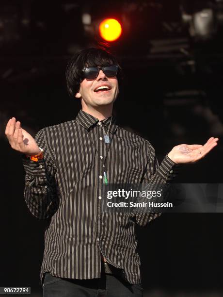 Tim Burgess of The Charlatans performs at The Mighty Boosh Festival at The Hop Farm on July 5, 2008 in Paddock Wood, Kent, England.