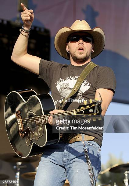 Jason Aldean performs as part of the Stagecoach Music Festival at the Empire Polo Fields on April 25, 2010 in Indio, California.