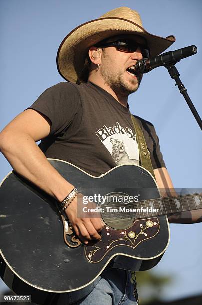 Jason Aldean performs as part of the Stagecoach Music Festival at the Empire Polo Fields on April 25, 2010 in Indio, California.