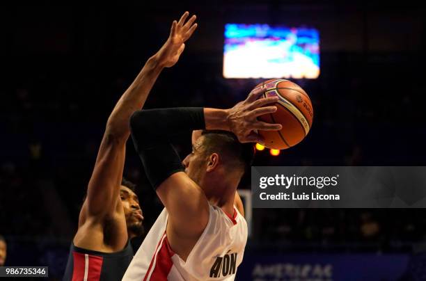 Gustavo Ayon of Mexico competes for position with Kevin Jones of USA during the match between Mexico and USA as part of the FIBA World Cup China 2019...