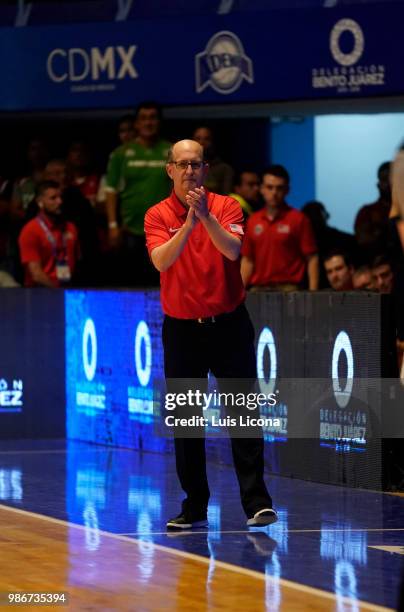 Coach JeffVan Buddy of USA looks on during the match between Mexico and USA as part of the FIBA World Cup China 2019 Qualifiers at Gimnasio Juan de...