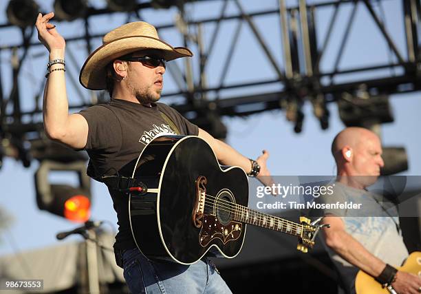 Jason Aldean performs as part of the Stagecoach Music Festival at the Empire Polo Fields on April 25, 2010 in Indio, California.