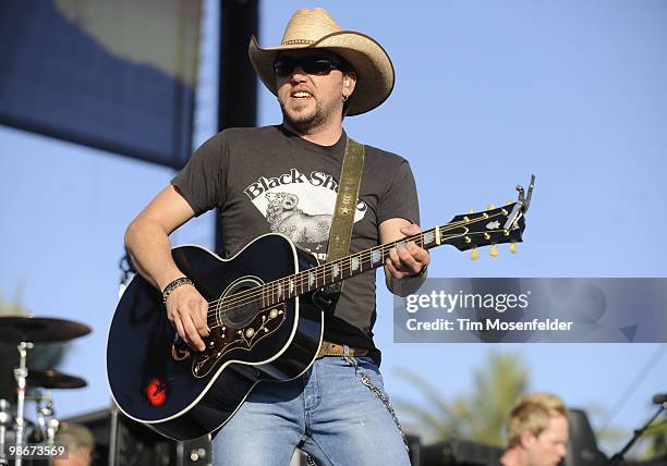 Jason Aldean performs as part of the Stagecoach Music Festival at the Empire Polo Fields on April 25, 2010 in Indio, California.