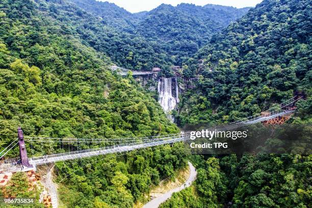 The Gulong canyon high altitude glass bridge officially run on 28 June 2018 in Qingyuan, Guangdong, China.