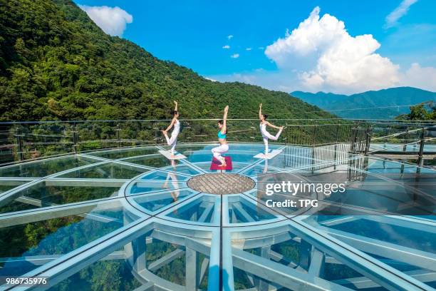 The Gulong canyon high altitude glass bridge officially run on 28 June 2018 in Qingyuan, Guangdong, China.