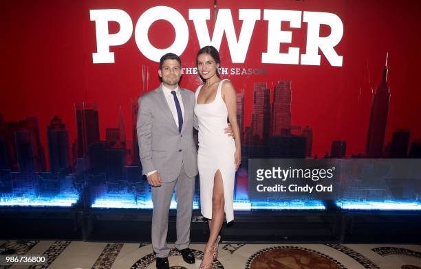 Jerry Ferrara and Breanne Racano attend the Starz "Power" The Fifth Season NYC Red Carpet Premiere Event & After Party on June 28, 2018 in New York...