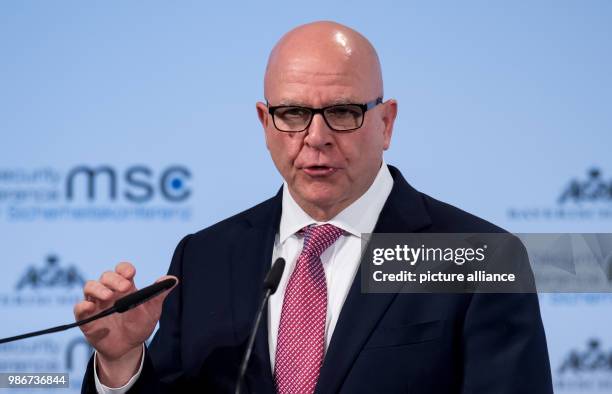 Raymond McMaster, National Security Advisor of the United States of America, delivers a speech at the 54th Munich Security Conference in Munich,...