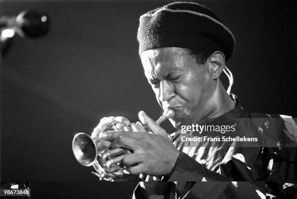 Don Cherry plays the pocket trumpet live on stage at the North Sea Jazz Festival in The Hague, Holland on July 10 1984