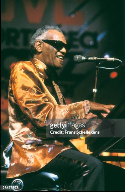 Ray Charles performs live on stage at the North Sea Jazz Festival in The Hague, Holland on July 08 1988